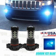 2x 8000k 100w Led Fog Psx24w Light Bulbs Lamp For Jeep Grand Cherokee 2011-2012