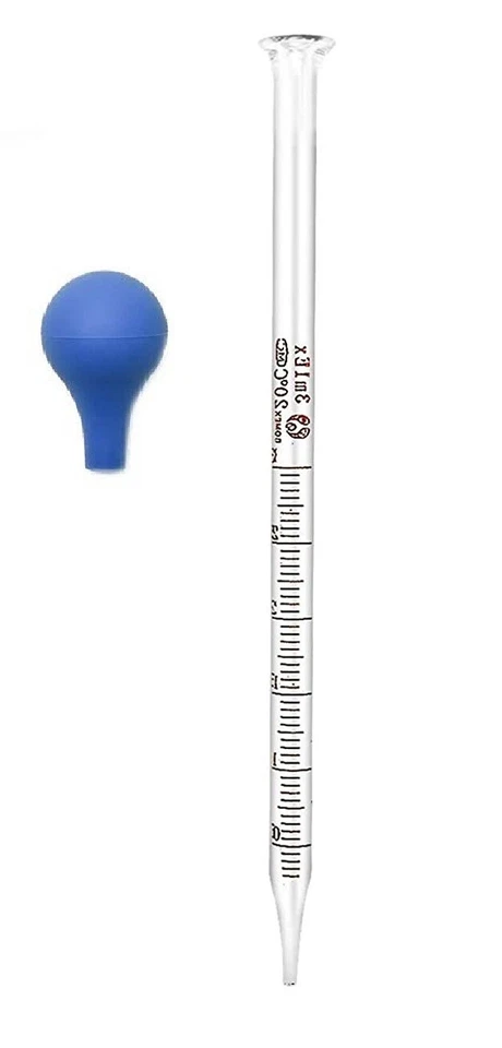 4Pk 3ml Glass Graduated Dropper Pipettes Lab Dropper with Red Rubber Cap & Scale - Image 3 of 4