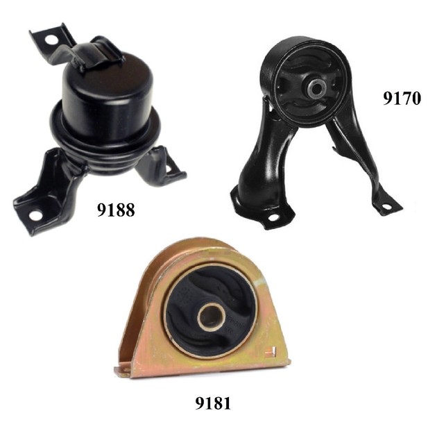3 PCS FRONT & REAR MOTOR MOUNT FOR 20022007 Mitsubishi Lancer 2.0L eBay