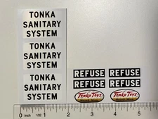 Tonka Sanitary System/ Garbage Truck Stickers And Oval Logo 1958 To 1961