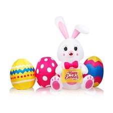 6 FT Easter Inflatables Outdoor Decorations, Inflatable Easter Bunny and Colo...