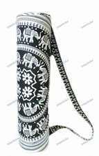 White Black Yoga Mat Carrier Bag Mandala Indian Large Bags With Shoulder Strap