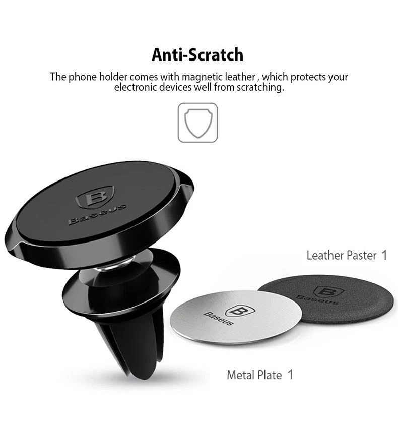 Baseus 360° Car Magnetic Holder Air Vent Mount Bracket Stand for Mobile Phone - Image 3 of 4