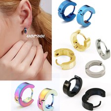 Stainless Steel Hoop Earrings for Men Women Fashion Punk Piercing Jewelry Gift