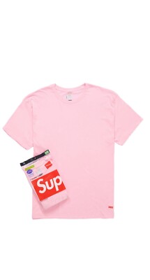Supreme x Hanes Tagless Tees 2 Pack Pink Size XL 100% AUTHENTIC  