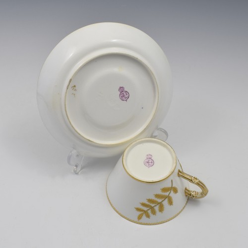 Fine Royal Worcester Porcelain Aesthetic Movement Style Gilt Cup & Saucer Antiqu - Picture 14 of 17