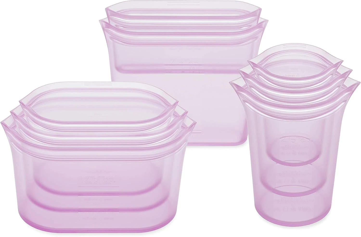Lavender Reusable Silicone Food Storage Bags - Set of 8, Safe for All Uses
Opens in a new window or