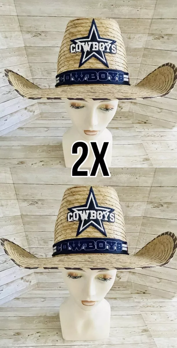 2x Dallas Cowboy Unisex Straw Hat Sombrero Vaquero de Dallas Cowboys de Palma