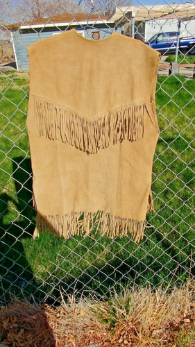 Sheplers Pioneer Wear Womens M Suede Leather Fringe Vest Western /Hippie USA - Picture 2 of 4