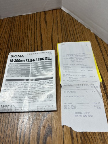 SIGMA AF 18-200mm F3.5-6.3 DC Lens for Canon OS HSM, See Photos, Non-tested - Picture 11 of 23