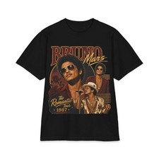 Bruno Mars Romantic Tour 1987 T Shirt Retro Graphic Music Concert Fan Merch Tee