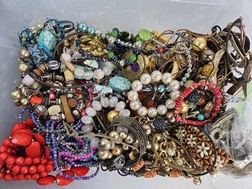 5lbs+  Wearable Costume Jewelry Lot Necklaces Bracelets Earrings Vintage to Now