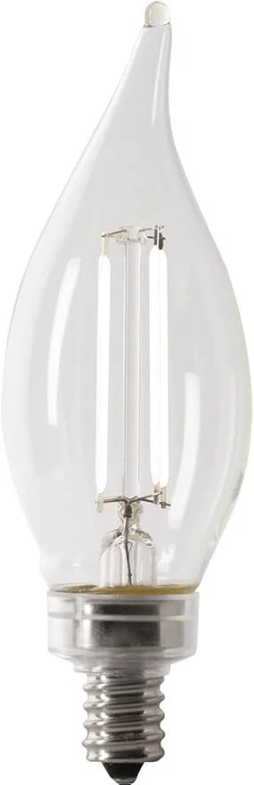 Filament LED Bulb BA10 E12 40W Soft White Clear 2PK - FEIT BPCFC40927WFIL2 - Image 2 of 3