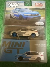 Mini GT Honda Civic Type R 2023 Chase Car 1/64 Blue Limited New