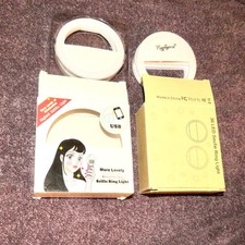 Portable Selfie Ring Light Rechargeable Clip on LED for Smart Phone LOT of 2