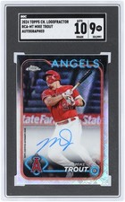 Mike Trout Angels Signed 2024 Topps Chrome Logofractor #RCA-MT SGC 9/10 Card