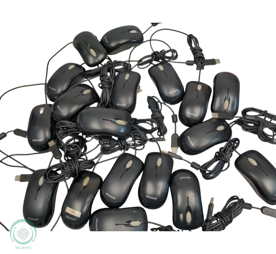 MIXED LOT OF 100 HP Dell Lenovo Logitech Microsoft Wired USB Mouse - Image 4 of 4