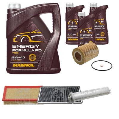 FEBI BILSTEIN Inspektionspaket 8L MANNOL Energy Formula PD 5W-40 für BMW X5 E53
