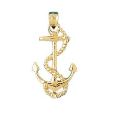 Ship Anchor Charm Pendant 14k Gold 3.1 Grams