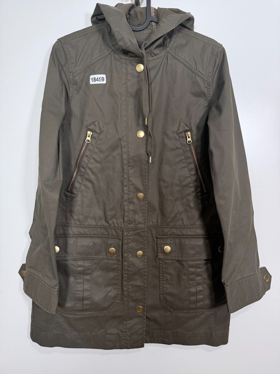J. Crew Womens Full Zip Downtown Hooded Utility Field Jacket Green J. Crew Womens Full Zip Downtown Hooded Utility Field Jacket Green