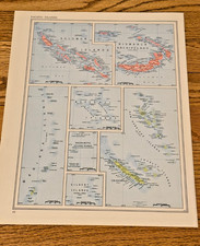 Vintage 1958 Pacific Islands Map Sheet (Double-Sided) &mdash; Occupation-Era Details