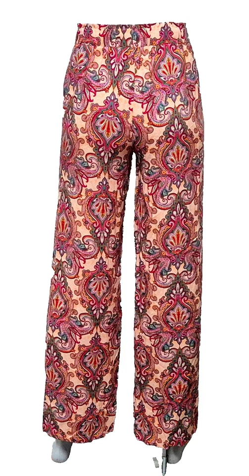 Primark Mujer Precioso Multicolor Estampado Viscosa Pantalones Talla UK - Imagen 2 de 2