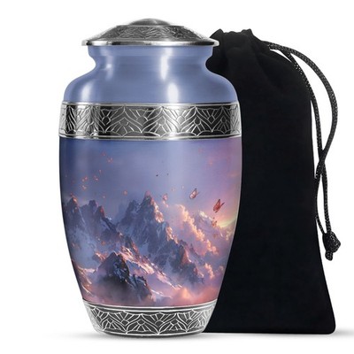 Purple Meadow Mountain Large Urns For Human Ashes Father & Mother (10 Inch)