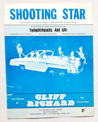 Cliff Richard-Shooting Star (Fr. Film ''Thunderbirds Are Go'') 1966 UK Sheet Music