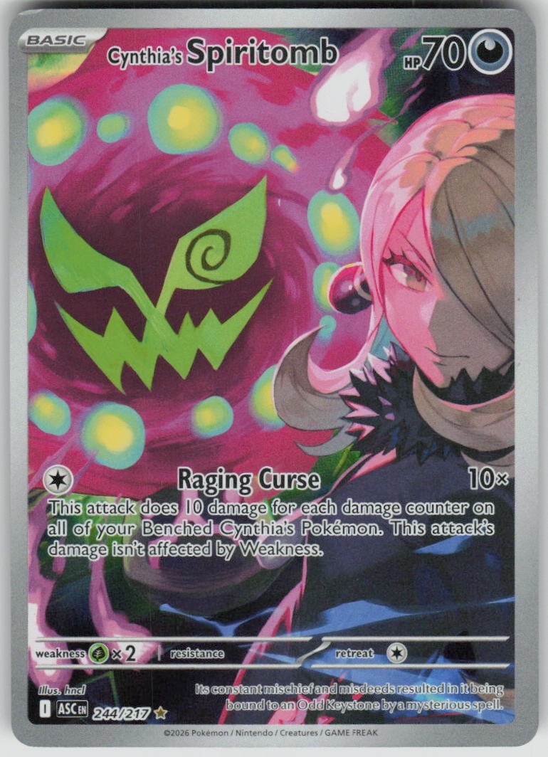 Pokemon Cynthia's Spiritomb 244/217 ME: Ascended Heroes Illustration Rare NM