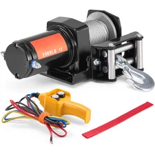 Uimoso Electric Winch ATV UTV 2000 lb Steel Cable IP 55 Waterproof Wired Control