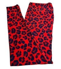 LuLaRoe Leggings TC2 Tall Curvy 2 Animal Colorful RED LEOPARD Wild Cheetah SOFT