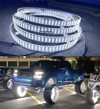 JHB 17.5" QUAD ROW PURE WHITE Ultra High Bright Strobes trucks Wheel Rim Lights