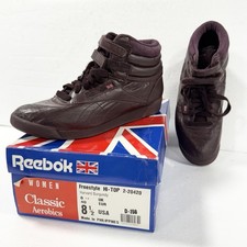 Reebok Hi-Top Sneakers Classic Aerobics Women  s Sz 8.5 Vintage Shoes Burgundy
