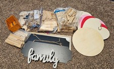 LARGE WOOD PIECES CRAFT LOT