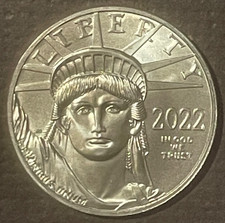 2022 $100 Platinum Eagle .9995 pure : 1 oz.  ounce ; Uncirculated : 09910 2700.00 per troy oz
