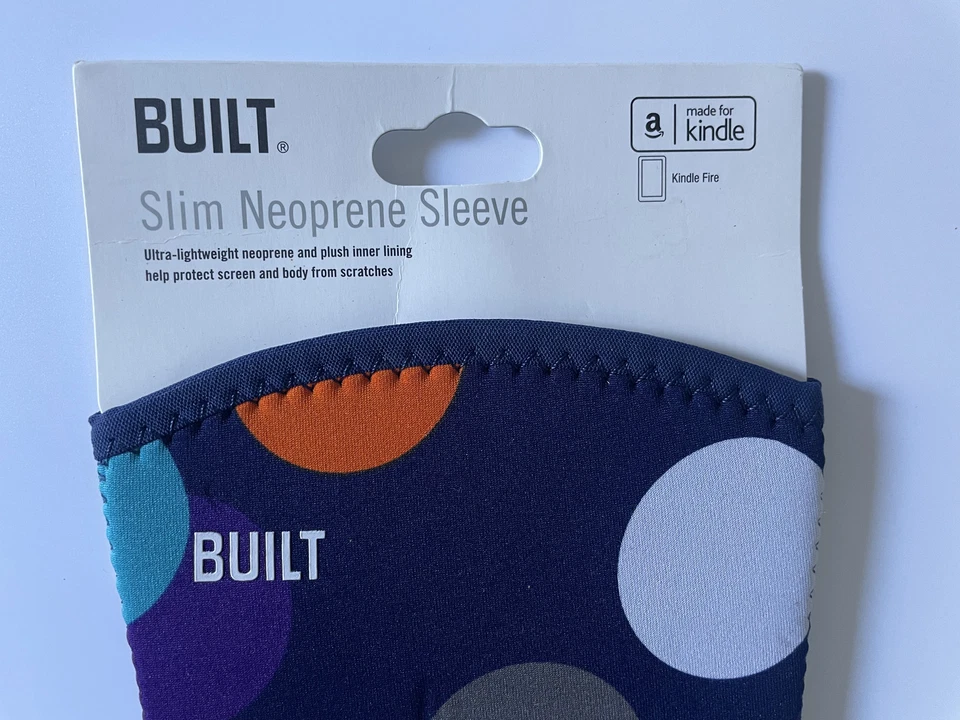 New - BUILT Slim Neoprene Sleeve - Kindle Fire - Navy w/Multi Colored Dots - Image 2 of 4