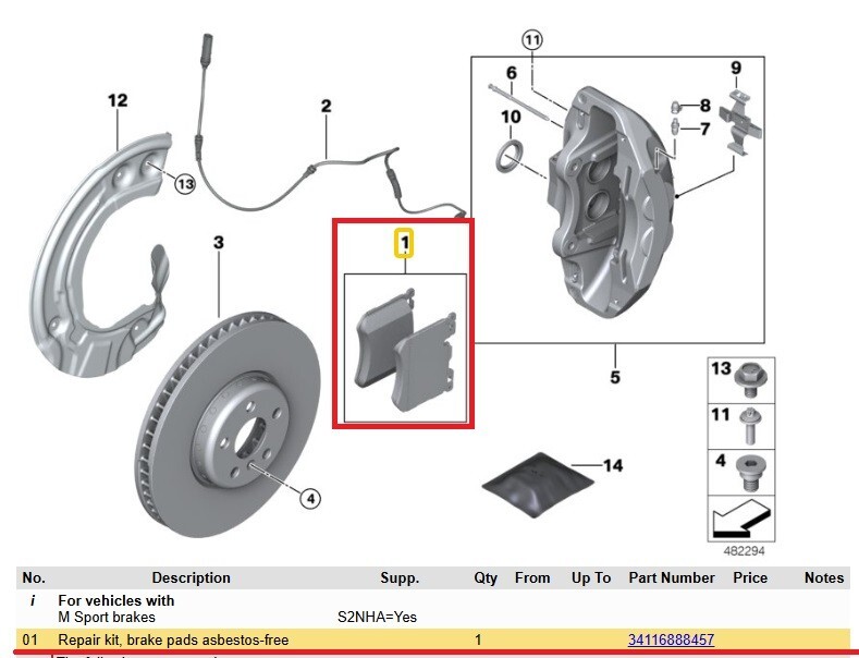 Original BMW G20 G30 G11 Brake Discs Pads Front 6860911 6860912 