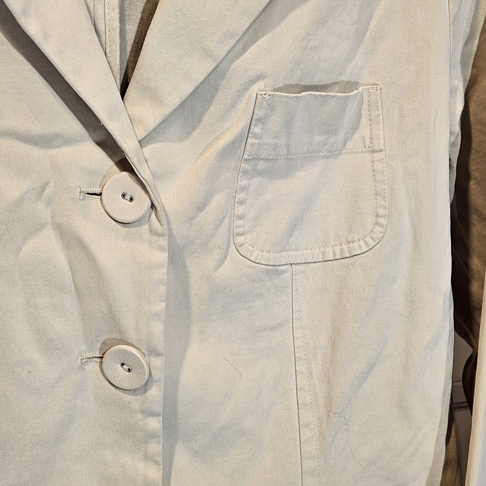 TALBOTS Stretch Cotton Button Jacket SIZE 10 Beig… - image 3