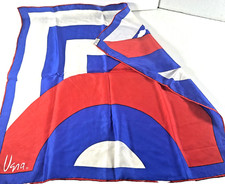 MCM ESTATE Vera Neumann Silk 23" Square scarf Japan RETRO Mod Red/White/ Blue
