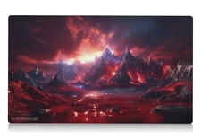 Original Mountain Red Land Art MTG Playmat - 24"x14" Magic the Gathering Mat