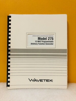 Wavetek 1300-00-0203 Model 275 12MHz Function Generator Operator Manual