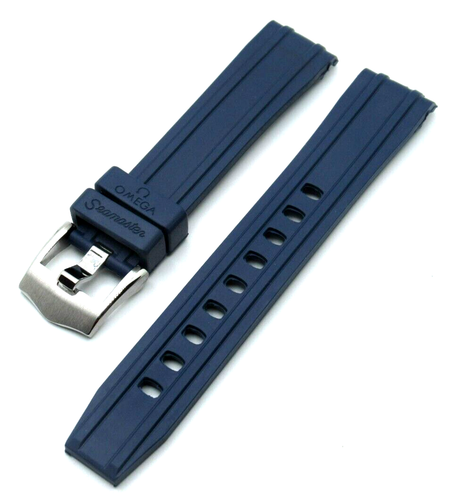 20 mm Gebogen Blau Kautschuk Silikon Armband für 41 mm Omega Seamaster PRO CVZ015753 - Bild 1 von 8