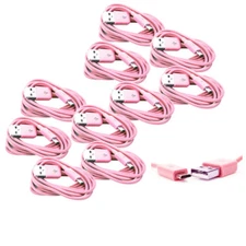 10X 6FT MICRO USB DATA SYNC CHARGER CABLE PINK DROID HTC EVO ONE NEXUS KINDLE