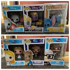 funko pop; Disney; The Little Mermaid; Beauty & The Beast; Up; Rare; Vaulted