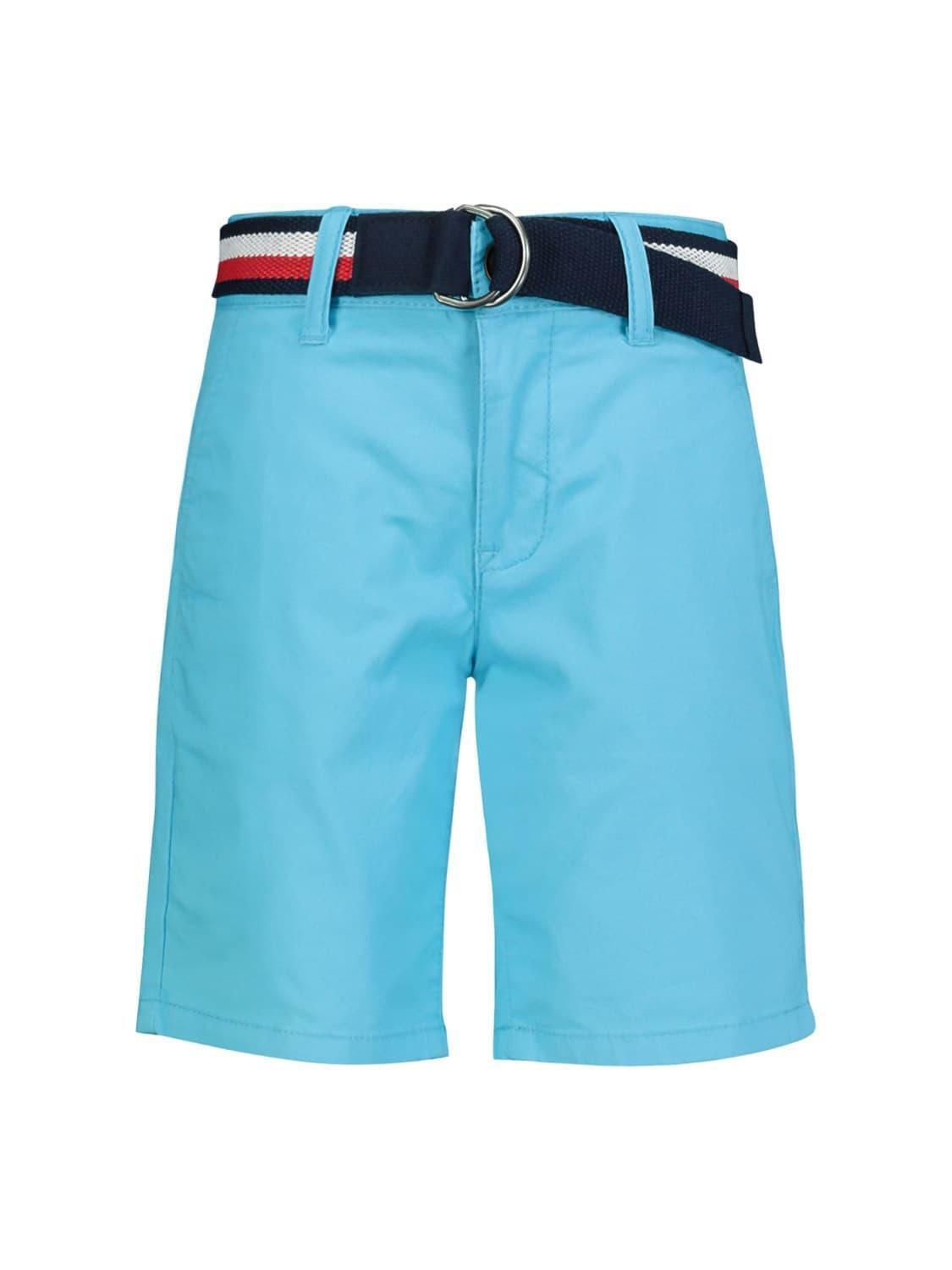 Tommy Hilfiger Essential Belted Chino Shorts [ Size 140 ] Boys Blue New