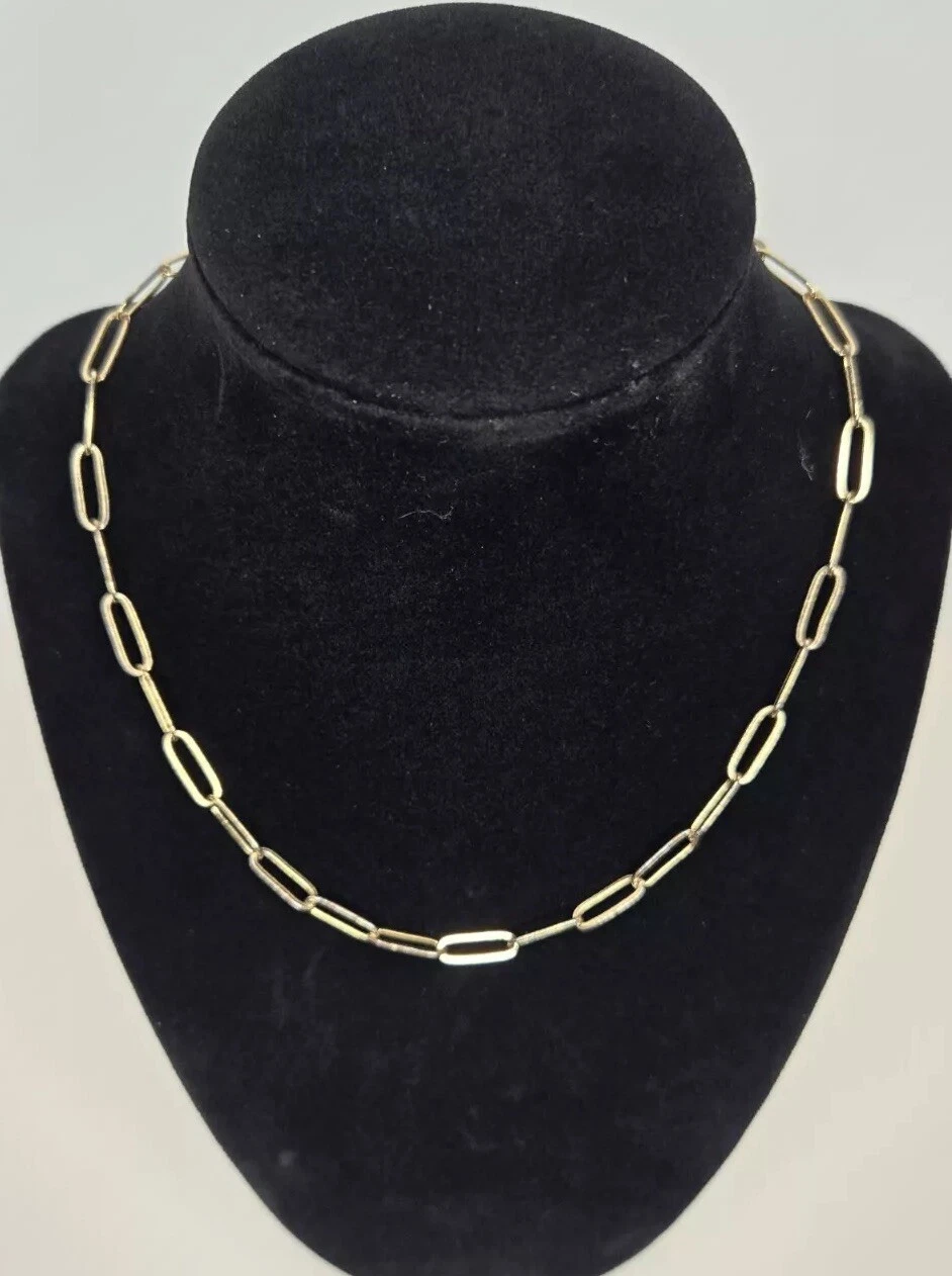 VETEMENTS Collana girocollo maglia catena tono oro 16" chiusura a levetta