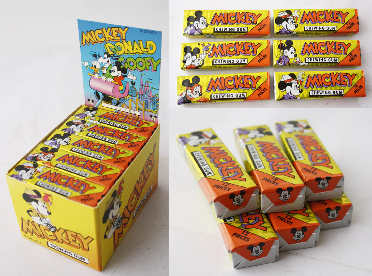 6X ULTRA RARE VINTAGE 80'S DISNEY MICKEY CHEWING GUM PACKS DANDY