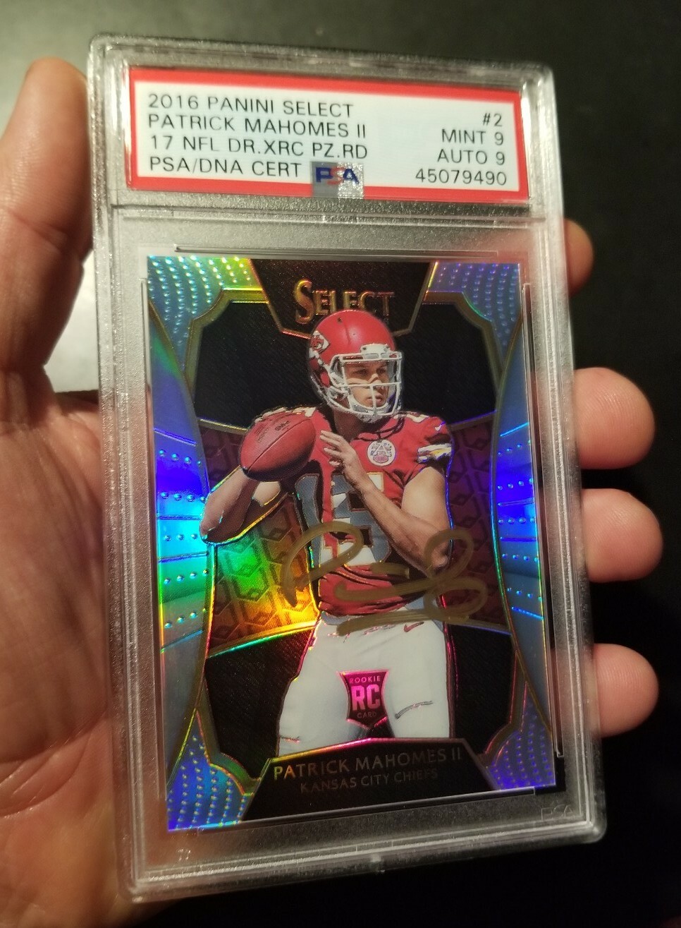 Patrick Mahomes 2016 Panini Select Redemption Prizm RC PSA MINT 9 AUTO 9 1/1 MVP view 7