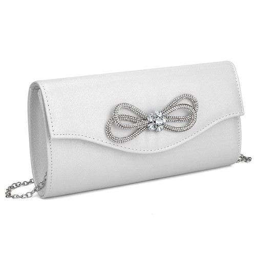 Women Evening Handbag Shiny Crystal Bow Clutch Purse for Women Wedding Party