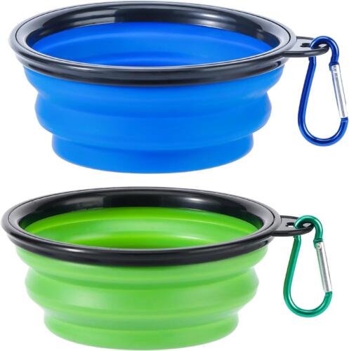 Collapsible Dog Bowls, 2 Pack Travel Dog Bowls, Portable Pet Feeding Water Dish